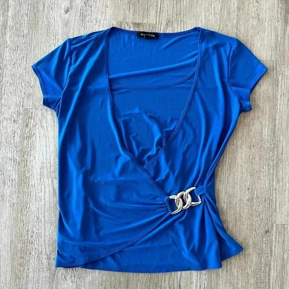 Womens Ava & Grace Blue Blouse - XL